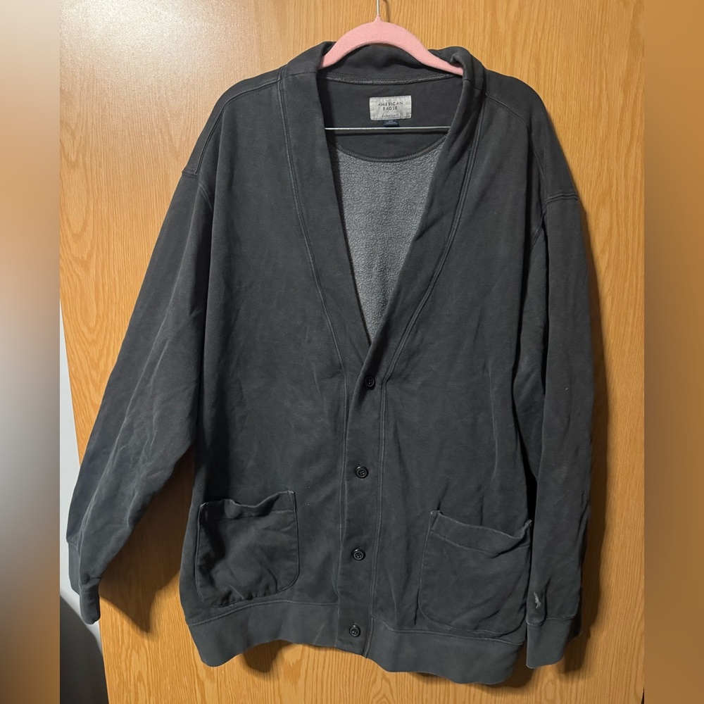 American Eagle Men's Black Cardigan Jacket